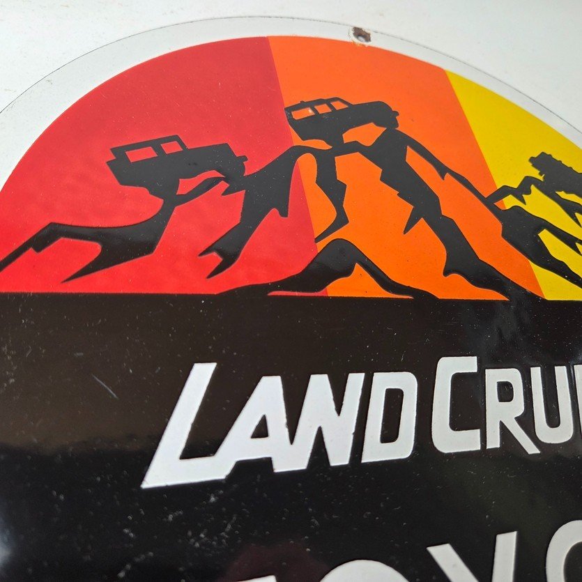 Vintage Toyota Sign - Automobile Land Cruiser Gas Pump Dealer Porcelain Sign - Image 5