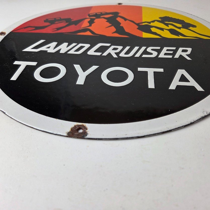 Vintage Toyota Sign - Automobile Land Cruiser Gas Pump Dealer Porcelain Sign - Image 10
