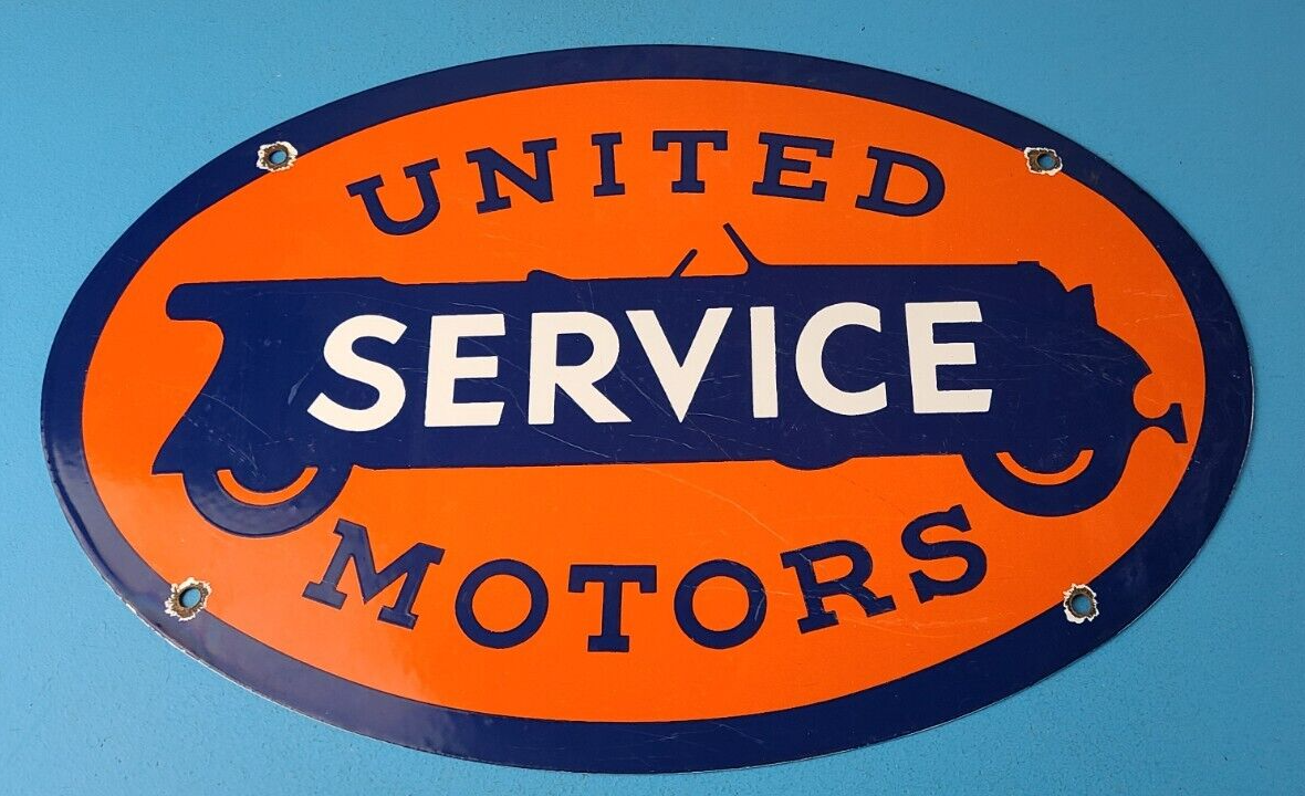 Vintage United Motors Service Porcelain Sign Auto Chevy Gas Pump Sign 305838645418