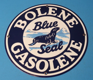 VINTAGE BOLENE GASOLINE PORCELAIN METAL SERVICE STATION PUMP PLATE SIGN 305872163019