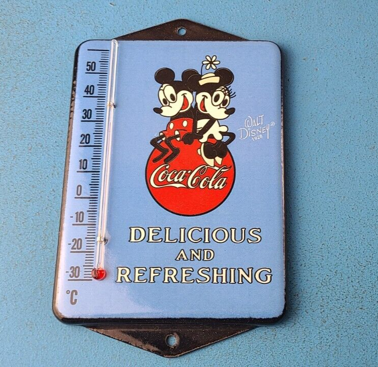 VINTAGE COCA COLA PORCELAIN MICKEY SODA BOTTLE SODA REFRESH AD SIGN THERMOMETER 306070845039