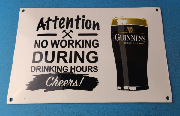 VINTAGE GUINNESS BEER PORCELAIN BREWERY SERVICE ALCOHOL STORE GAS PUMP SIGN 305753935749