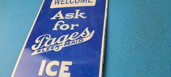 VINTAGE PAGES ICE CREAM PORCELAIN DESSERT DAIRY GENERAL STORE GAS PUMP SIGN 305225827929 8