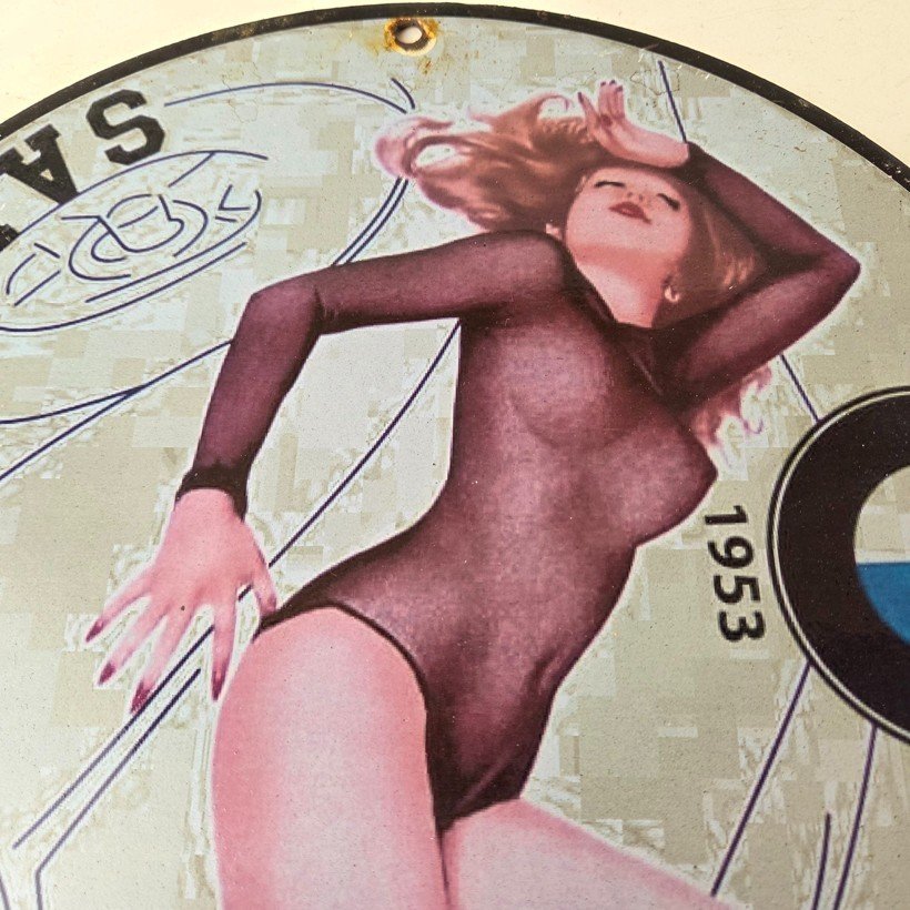 Vintage BMW Sign - Motorcycle Gas Pump Service Auto Porcelain Sign - Image 3