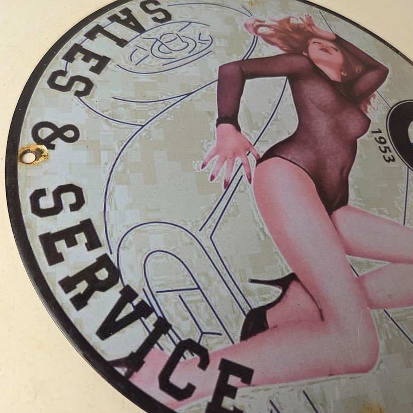 Vintage BMW Sign - Motorcycle Gas Pump Service Auto Porcelain Sign - Image 6