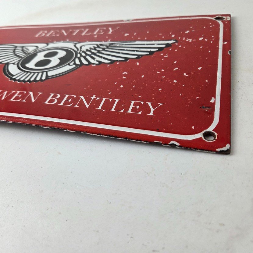 Vintage Bentley Sign - Porcelain Automobile Gas Car Pump Garage Auto Sign - Image 10