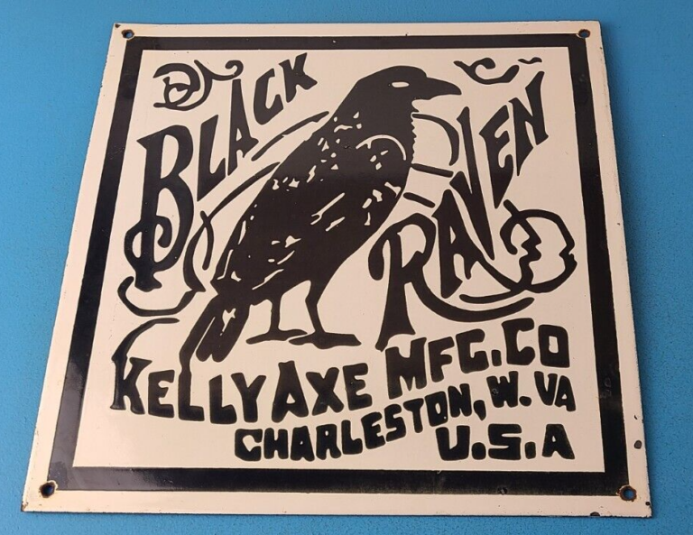 Vintage Black Raven Sign Kelly Axe Service Station Knife Store Gas Pump Sign 306069137149