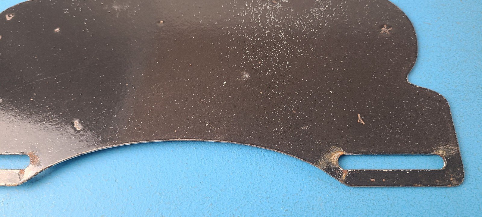 Vintage Blackhawk Sign Topper - Co Op IL Indian Porcelain License Plate Topper - Image 15