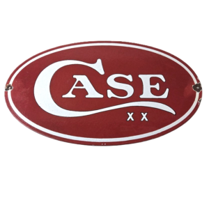 Vintage Case xx Knives Sign - Porcelain Advertisement Gas Pump Station Sign