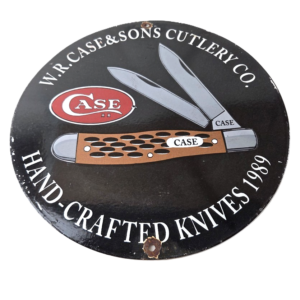 Vintage Case xx Knives Sign - Porcelain Service Station Store Gas Pump Sign