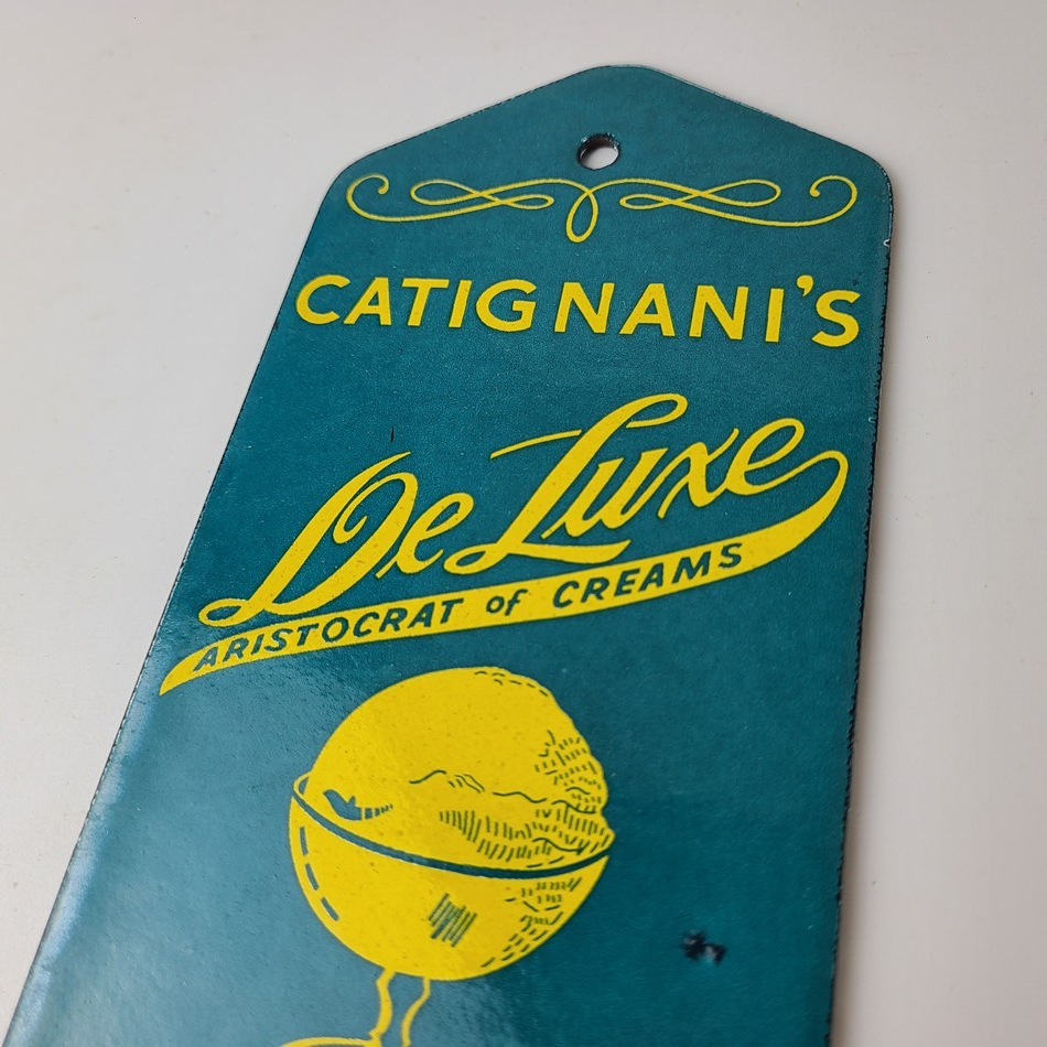 Vintage Catignani's Ice Cream Porcelain Sign - Dairy Milk Service Gas Pump Sign - Image 8