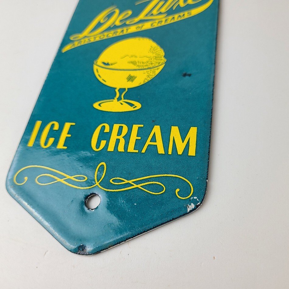 Vintage Catignani's Ice Cream Porcelain Sign - Dairy Milk Service Gas Pump Sign - Image 10