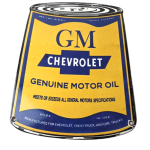 Vintage Chevrolet Sign - General Motors Oil Can Gas Pump Porcelain Sign