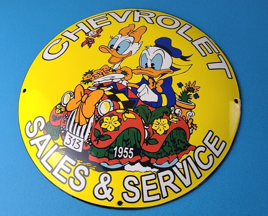 Vintage Chevrolet Sign Porcelain Convex Sales Gas Pump Sign 305889892269