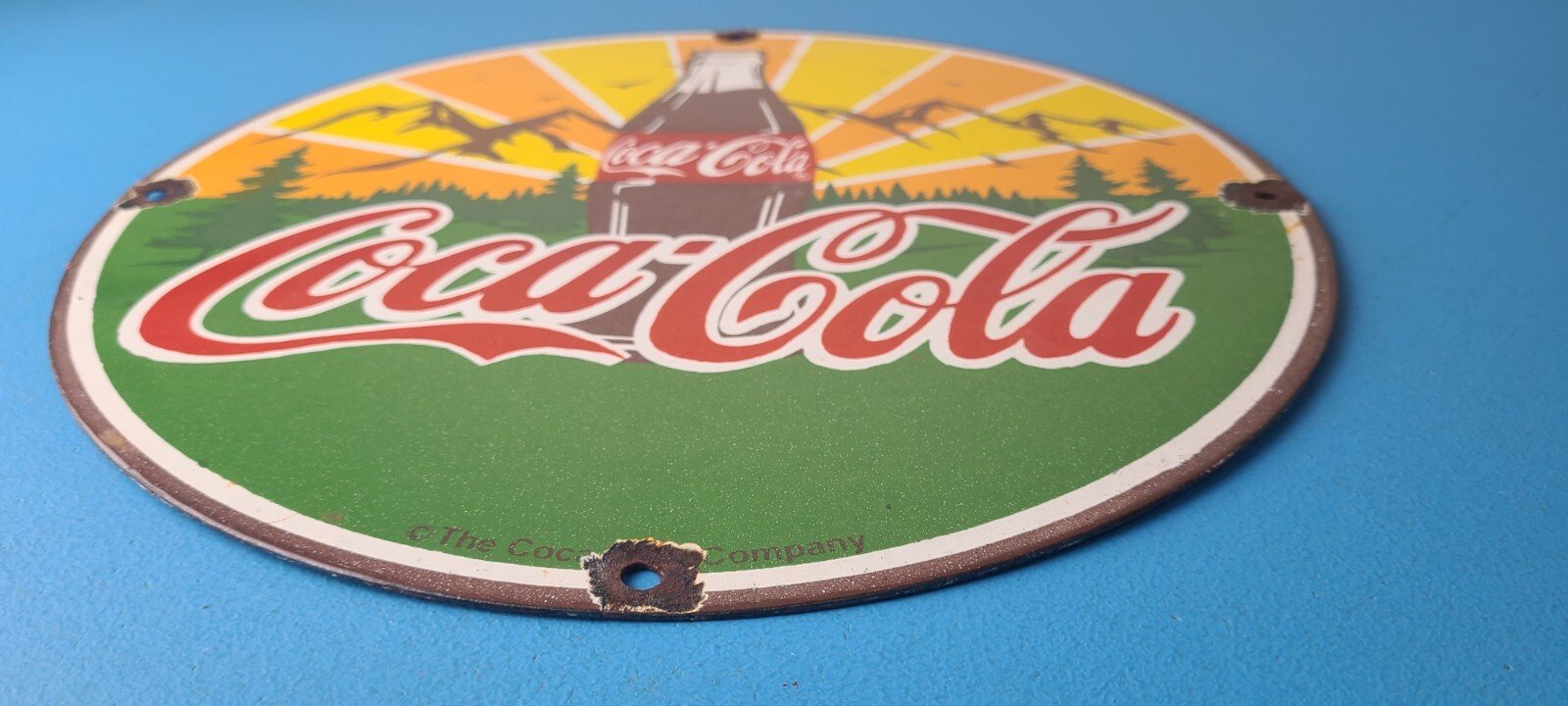 Vintage Coca Cola Porcelain Sign - Shop Soda Bottles Gas Pump Service Sign - Image 11