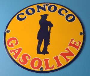 Vintage Conoco Gasoline Sign Porcelain Service Gas Pump Sign 305859185879