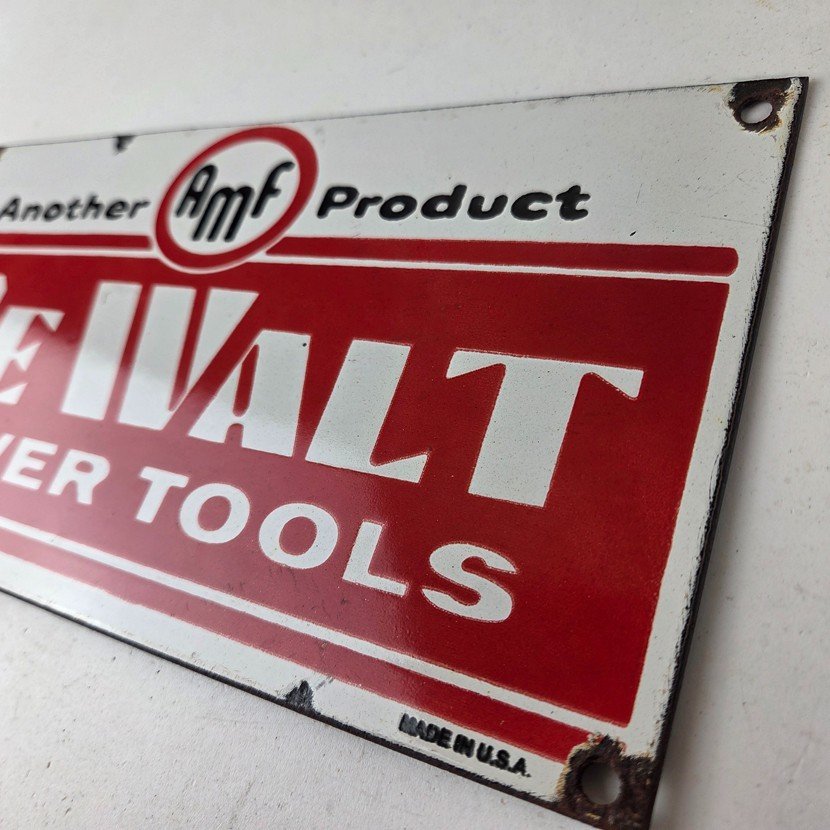Vintage DeWalt Tools Porcelain Sign - Auto Klein Tools Mechanic Garage Shop Sign - Image 12