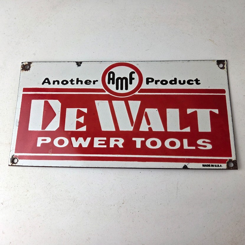 Vintage DeWalt Tools Porcelain Sign - Auto Klein Tools Mechanic Garage Shop Sign - Image 15