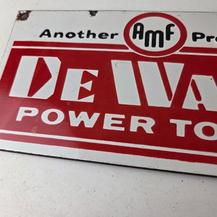 Vintage DeWalt Tools Porcelain Sign - Auto Klein Tools Mechanic Garage Shop Sign - Image 3