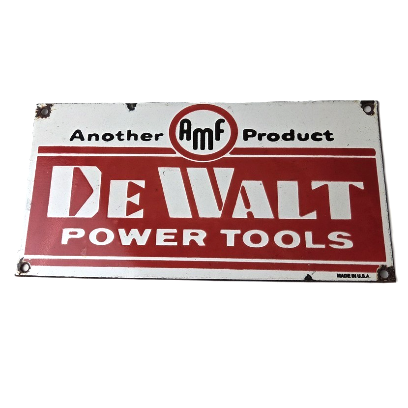 Vintage DeWalt Tools Porcelain Sign - Auto Klein Tools Mechanic Garage Shop Sign
