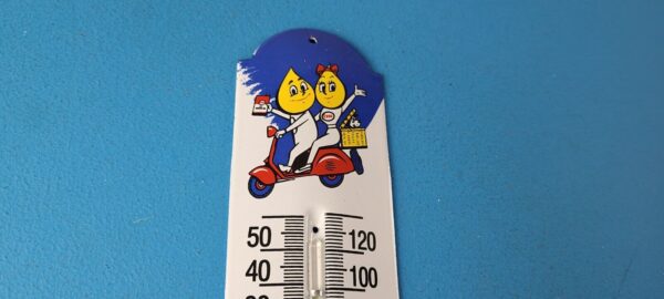 Vintage Esso Gas Sign Service Station Pump Ad Sign on Porcelain Thermometer 305889904179 3