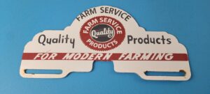 Vintage Farm Sign Topper Gas Tractor Auto Car Porcelain License Plate Topper 305863692249