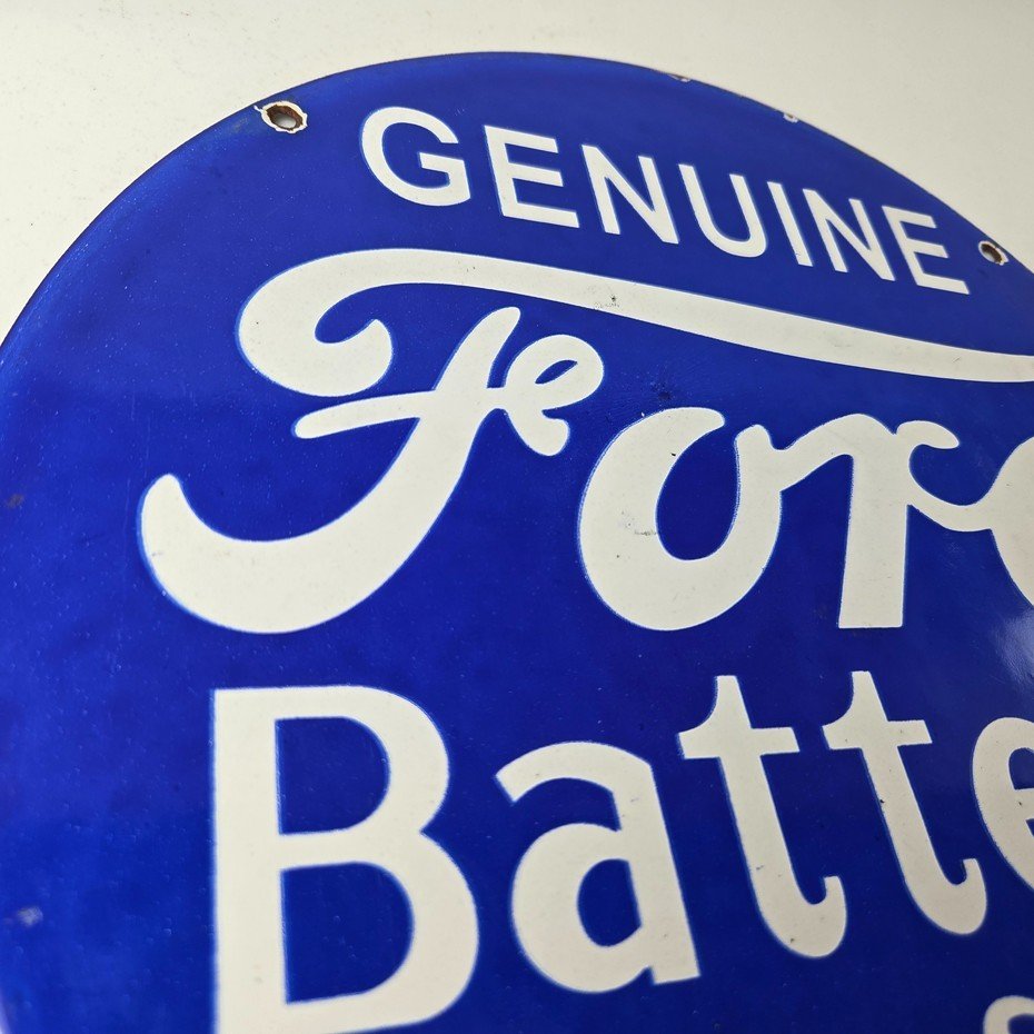 Vintage Ford Battery Sign - Gas Motor Oil Pump Automotive Service Porcelain Sign - Image 5