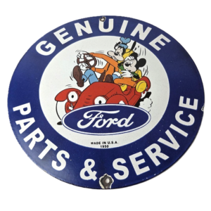 Vintage Ford Motors Sign - Automobilia Disney Parts Service Gas Pump Sign