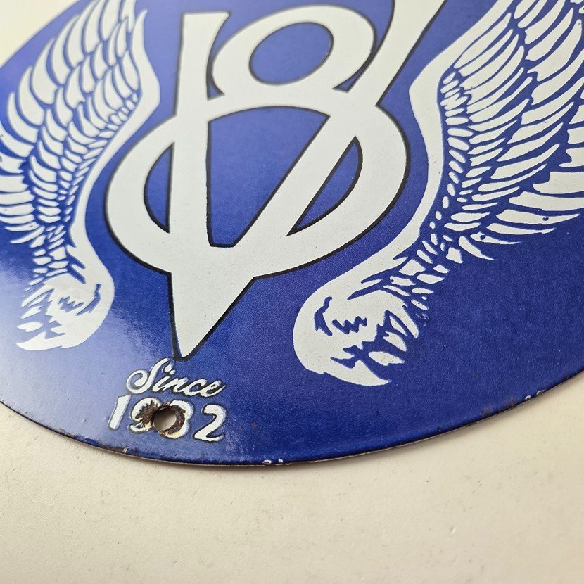 Vintage Ford Motors Sign - Classic V8 Garage Gas Pump Automotive Porcelain Sign - Image 14