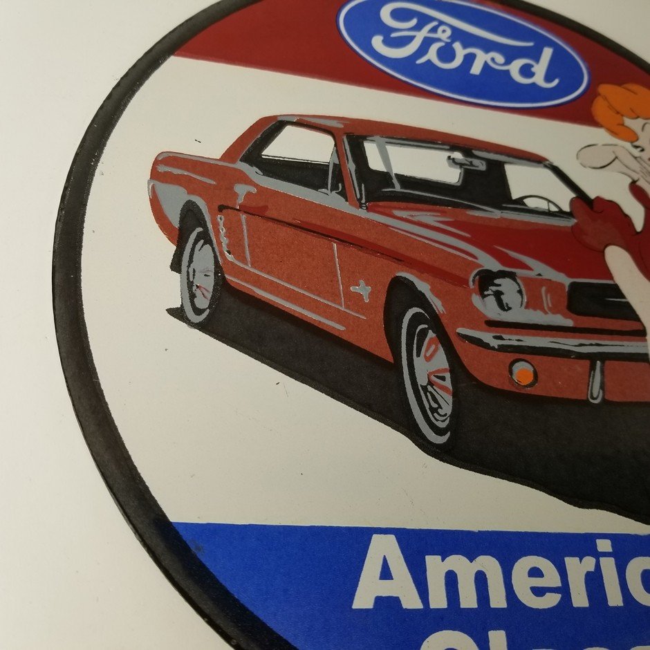 Vintage Ford Motors Sign - Porcelain Automobiles Popeye Authorized Gas Pump Sign - Image 6