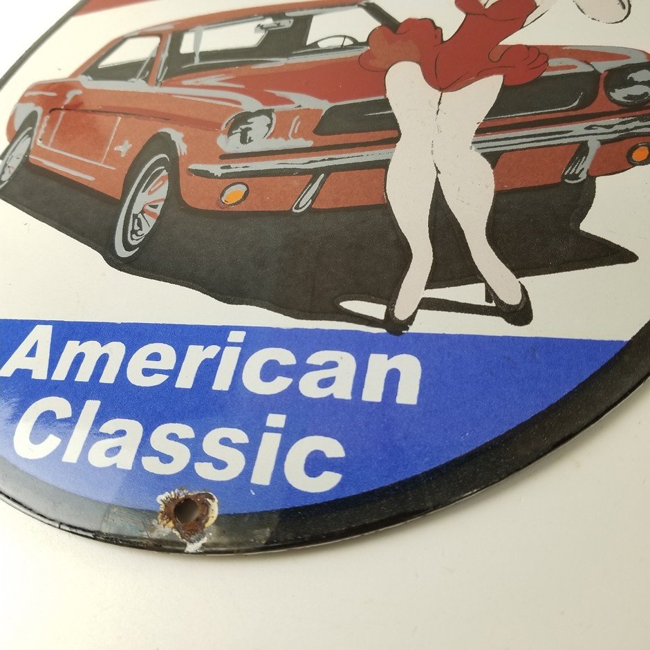 Vintage Ford Motors Sign - Porcelain Automobiles Popeye Authorized Gas Pump Sign - Image 10