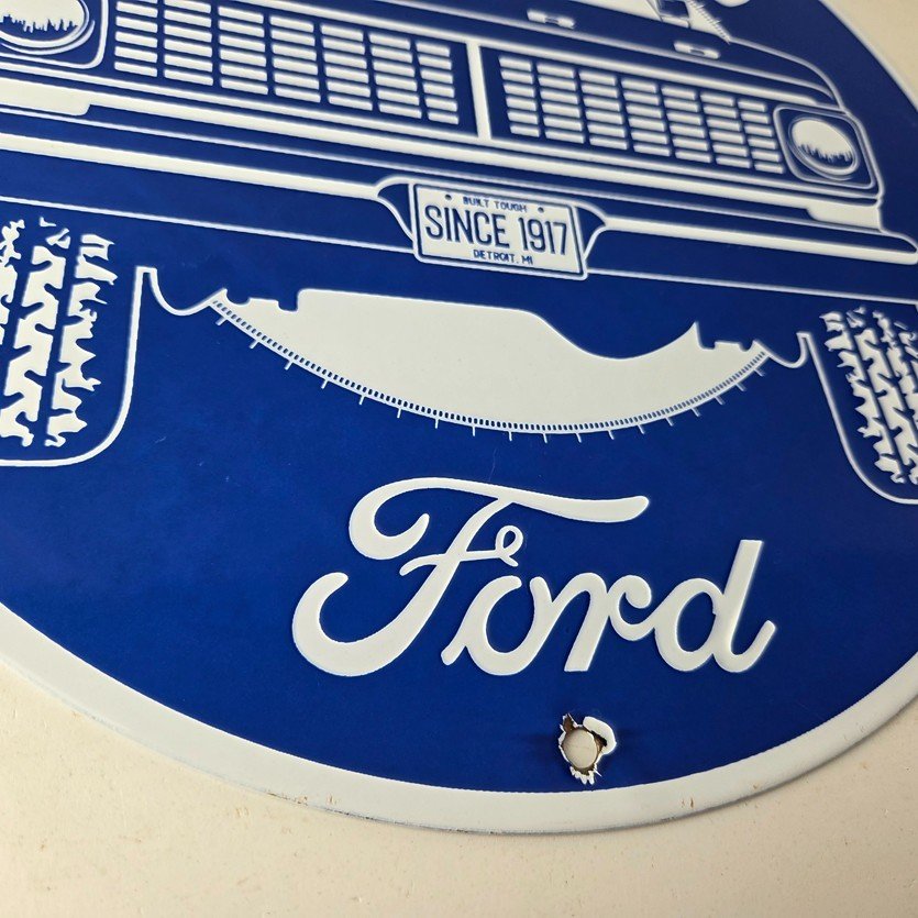Vintage Ford Trucks Service Porcelain Sign - Gas Pump Porcelain Auto Sign - Image 11
