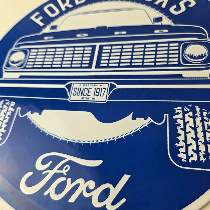 Vintage Ford Trucks Service Porcelain Sign - Gas Pump Porcelain Auto Sign - Image 4