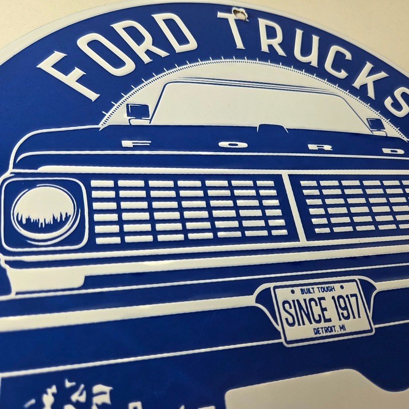 Vintage Ford Trucks Service Porcelain Sign - Gas Pump Porcelain Auto Sign - Image 5