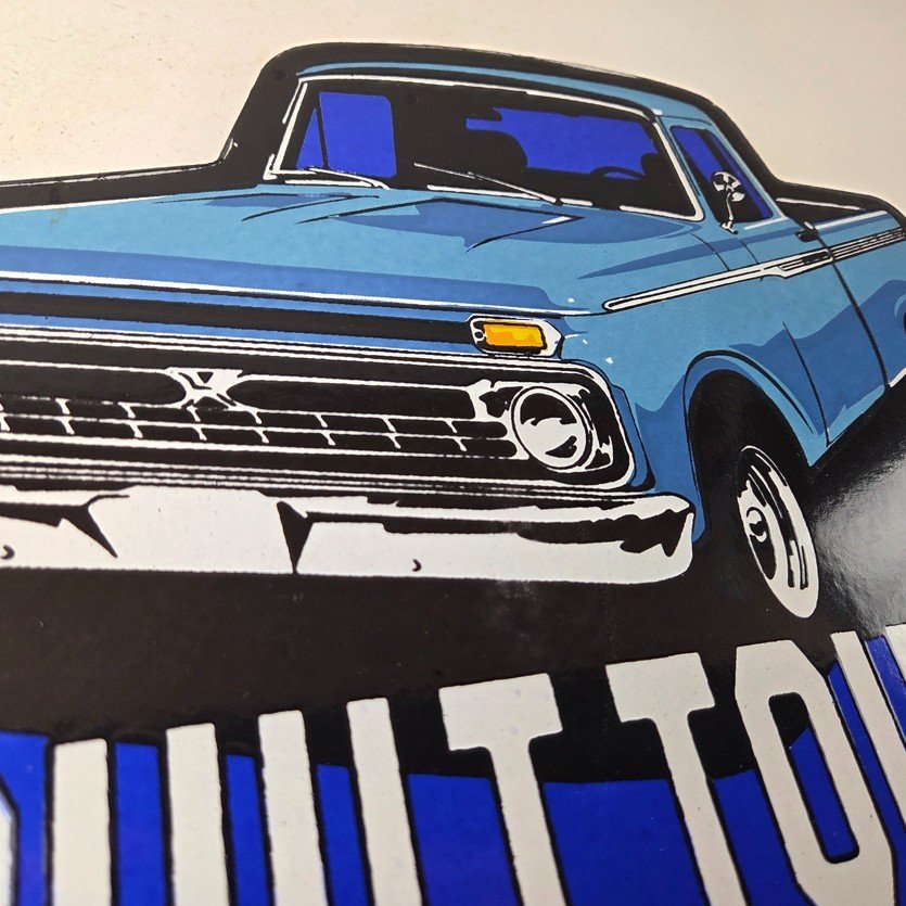 Vintage Ford Trucks Sign - Built Touch Pickup Automotive Service Porcelain Sign - Image 5