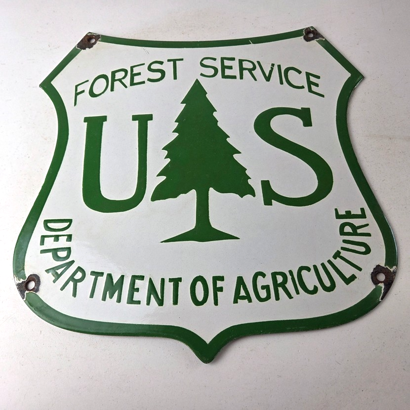 Vintage Forest Service Porcelain Sign - Agricultural National Park Gasoline Sign - Image 15
