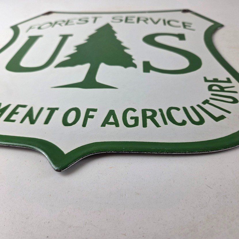 Vintage Forest Service Porcelain Sign - Agricultural National Park Gasoline Sign - Image 10