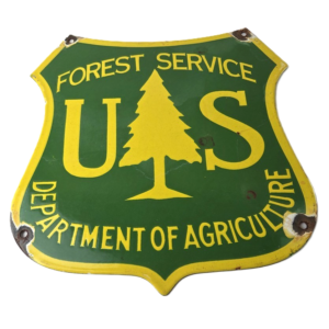 Vintage Forest Service Sign - Agricultural National Park Porcelain Gasoline Sign