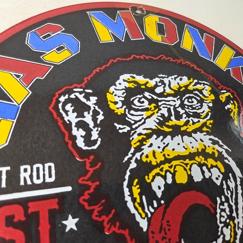 Vintage Gas Monkey Garage Porcelain Sign - Gas Station Shop Engine Sign - Image 5