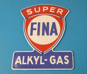 Vintage Gasoline Porcelain Sign Super Fina Gas Pump Sign 305903852879