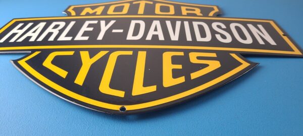 Vintage Harley Davidson Motorcycles Sign - Porcelain Gas Service Station Sign - Image 11