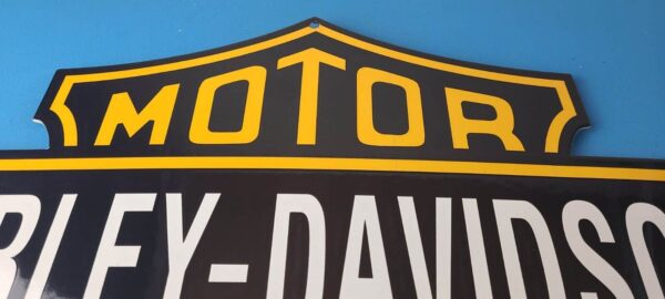 Vintage Harley Davidson Motorcycles Sign - Porcelain Gas Service Station Sign - Image 13