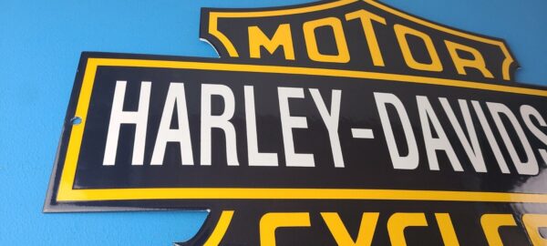 Vintage Harley Davidson Motorcycles Sign - Porcelain Gas Service Station Sign - Image 6