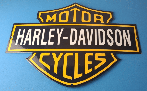 Vintage Harley Davidson Motorcycles Sign - Porcelain Gas Service Station Sign