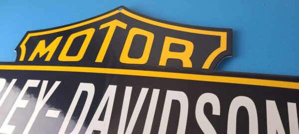 Vintage Harley Davidson Motorcycles Sign - Porcelain Gas Service Station Sign - Image 8