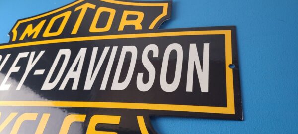 Vintage Harley Davidson Motorcycles Sign - Porcelain Gas Service Station Sign - Image 9