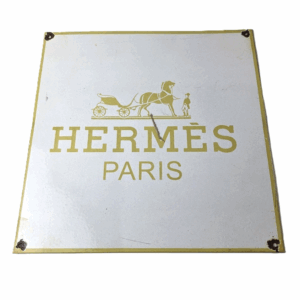 Vintage Hermes Luxury Fashion Sign - Porcelain Store Display Gas Pump Sign