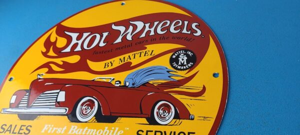 Vintage Hot Wheels Sign Mattel Batman Die Cast Cars Porcelain Gas Pump Sign 305726767889 8