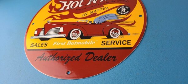 Vintage Hot Wheels Sign Mattel Batman Die Cast Cars Porcelain Gas Pump Sign 305726767889 9