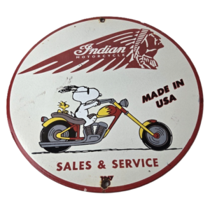 Vintage Indian Motorcycles Sign - Gas Pump Service Station Biker Porcelain Sign